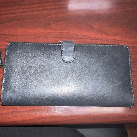 Pre-owned Authentic COACH Wallet Women’s Black Gold Large - Picture 7 of 7